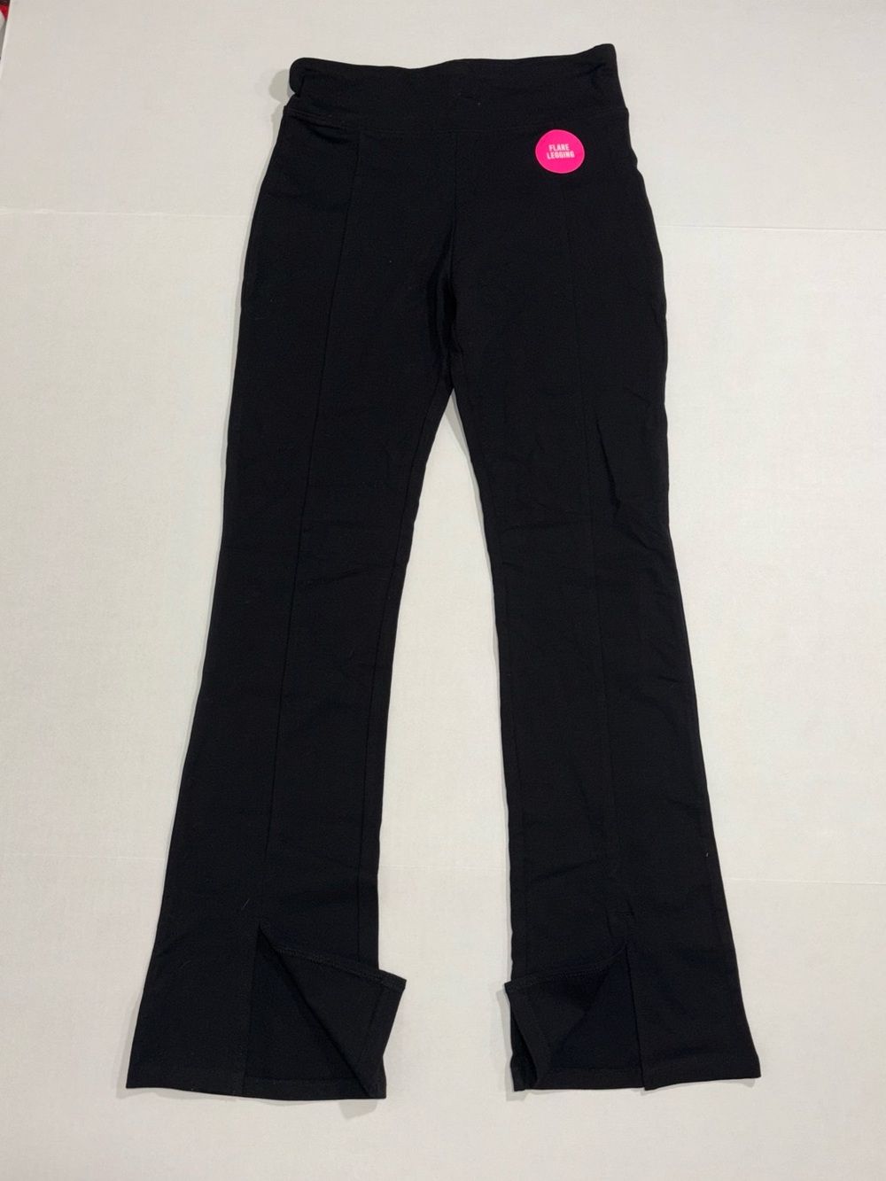 The Children's Place Girls Flare Leggings Black Solid Cotton Blend XXL 16